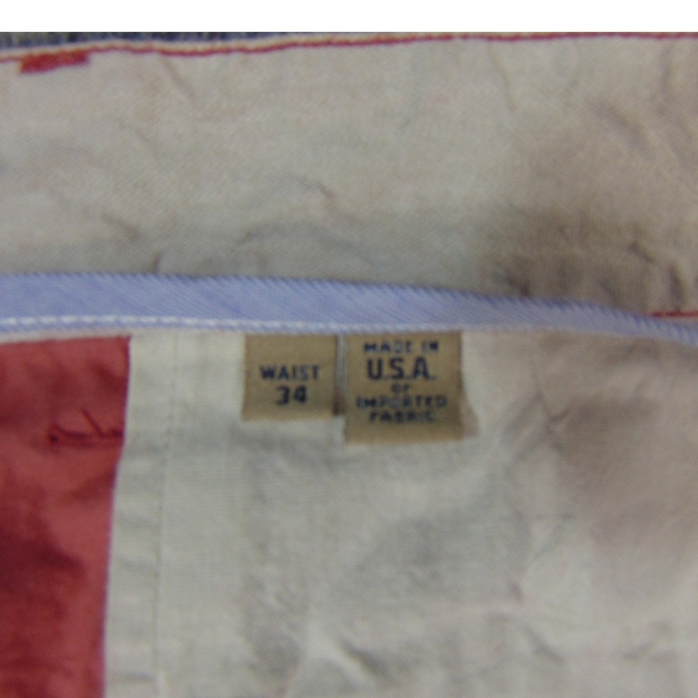 Bills Khakis Pants Mens 34x31 Red Chino Straight Fit Flat Front Made in USA - Picture 9 of 10